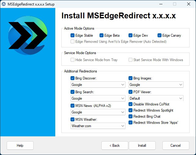 MSEdgeRedirect -  将 Windows 系统中原本由 Edge 打开的链接重定向到指定浏览器