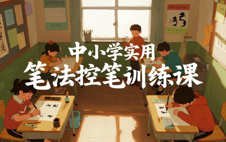 中小学实用书写笔法控笔训练课，专项提升书写技巧
