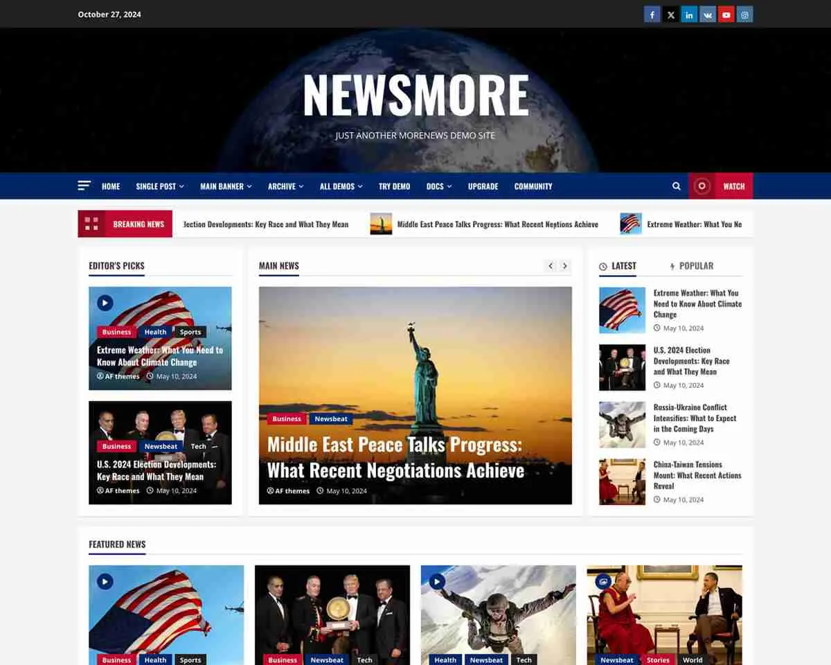 NewsMore 免费新闻博客杂志wordpress主题